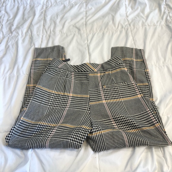 Topshop Bright Check Plaid Peg Trousers Houndstooth Cropped - Picture 8 of 8